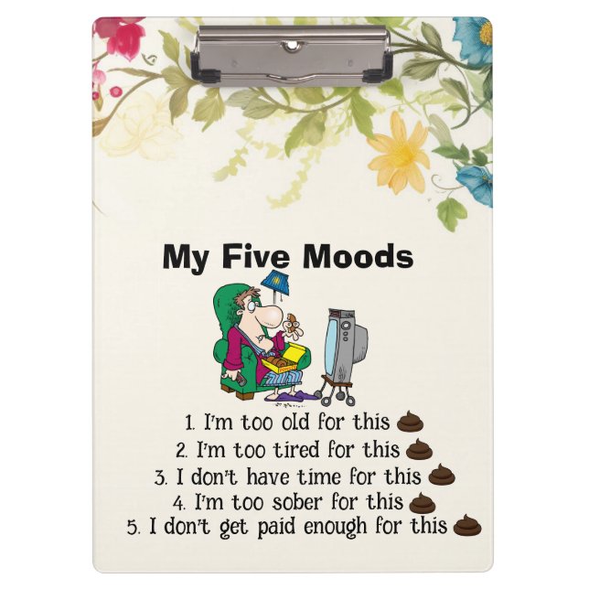  My Five Moods Clipboard (Front)
