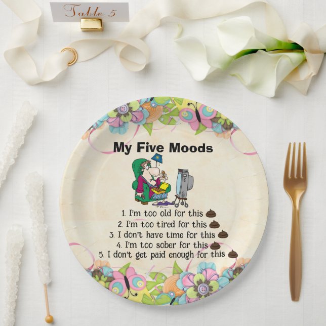 My Five Moods Paper Plate (Wedding)