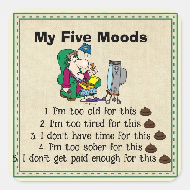 My Five Moods Sticker (Front)