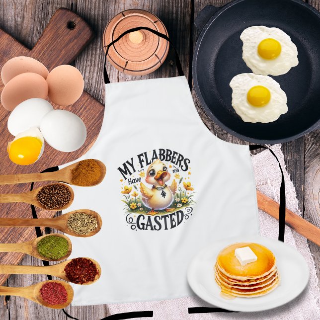 "My Flabbers Have Been Gasted" Cute Farmhouse Apron (The perfect gift for that funny cook in your life!)