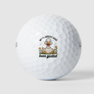 My Flabbers Have Been Gasted Goose Sarcastic Humou Golf Balls