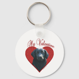 My Flat-Coated Retriever Valentine Key Ring