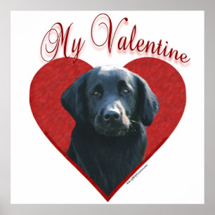 My Flat-Coated Retriever Valentine Poster