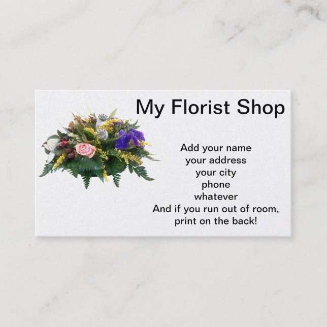 My Florist shop Business Card (Front)