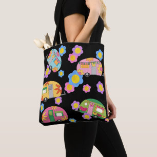 My Flower Hippy Camper Tote Bag