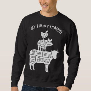 My Food Pyramid Carnivore Cow Pig Chicken Sweatshirt
