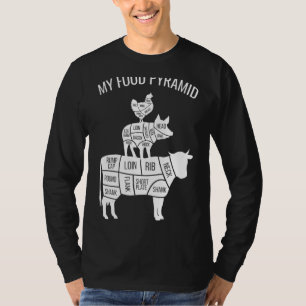 My Food Pyramid Carnivore Cow Pig Chicken T-Shirt