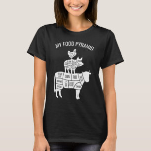 My Food Pyramid Carnivore Cow Pig Chicken T-Shirt