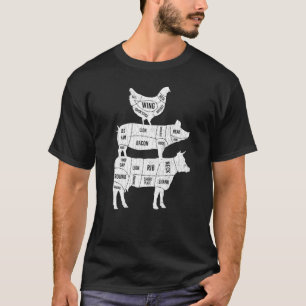 My Food Pyramid Cute Cows Animal Graphic T-Shirt