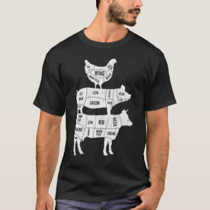 My Food Pyramid Cute Cows Animal Graphic T-Shirt