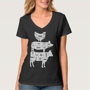 My Food Pyramid Cute Cows Animal Graphic T-Shirt