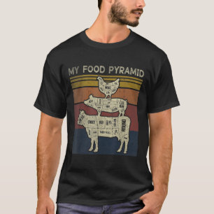 My Food Pyramid - Funny Bbq Joke - Cow Pig Chicken T-Shirt