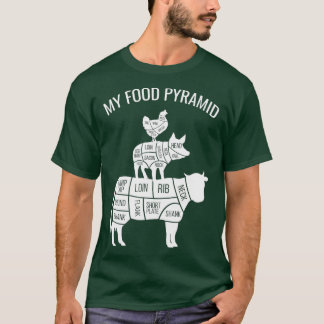 My Food Pyramid Funny Carnivore Cow Pig Chicken T-Shirt