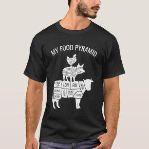 My Food Pyramid Funny Carnivore Cow Pig Chicken T-Shirt