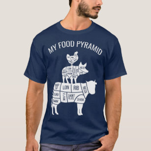 My Food Pyramid Funny Carnivore Cow Pig Chicken T-Shirt