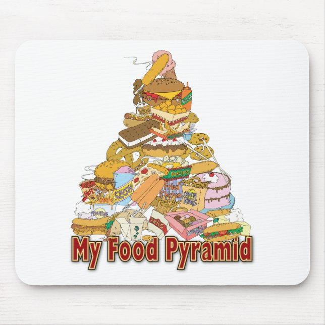 My Food Pyramid ~ Junk Food Snacks Mouse Mat (Front)
