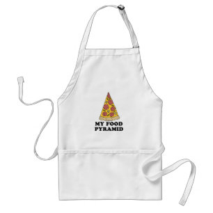 My Food Pyramid Pizza Cartoon Apron