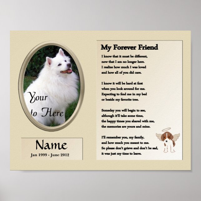 My Forever Friend Dog Memorial - Pet - Beige Poster (Front)