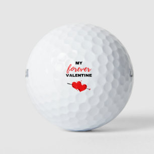 My Forever Valentine Black Golf Balls