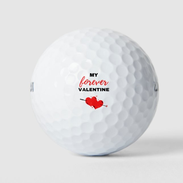 My Forever Valentine Black Golf Balls (Front)