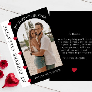 My forever Valentine husband modern stylish photo  Holiday Card