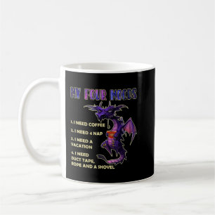 My Four Moods Coffee Dragon With Sarcastic Saying. Mug