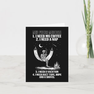 My Four Moods Halloween Costume Skeleton Drinking  Card