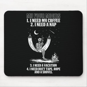 My Four Moods Halloween Costume Skeleton Drinking  Mouse Mat