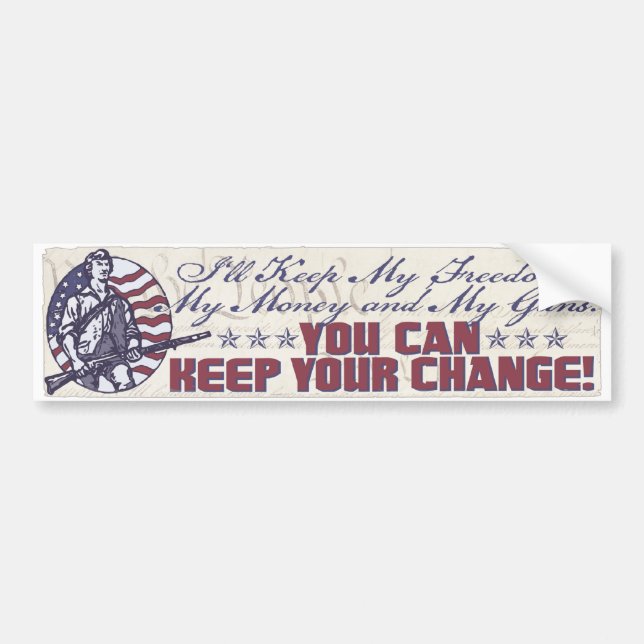 My Freedom, My Money and My Guns Gear Bumper Sticker (Front)