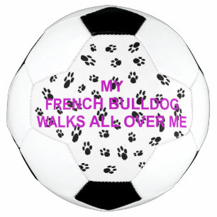 my french bulldog walks on me football