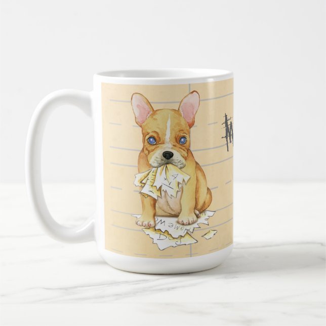 My Frenchie Ate My Homework Coffee Mug (Left)