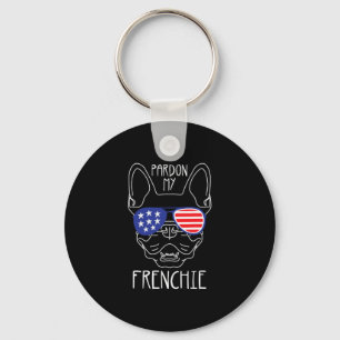 My Frenchie - Fun French Bulldog Usa Flag Key Ring