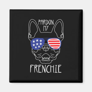 My Frenchie - Fun French Bulldog Usa Flag Magnet