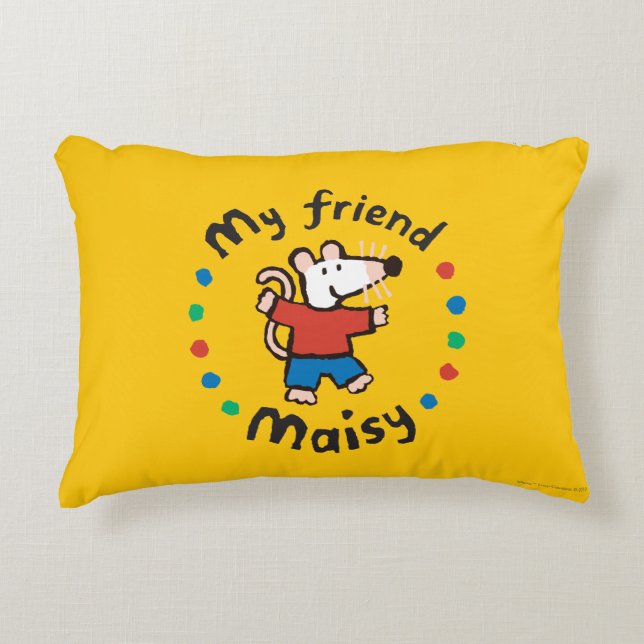 My Friend Maisy Colourful Circle Design Decorative Cushion (Front)