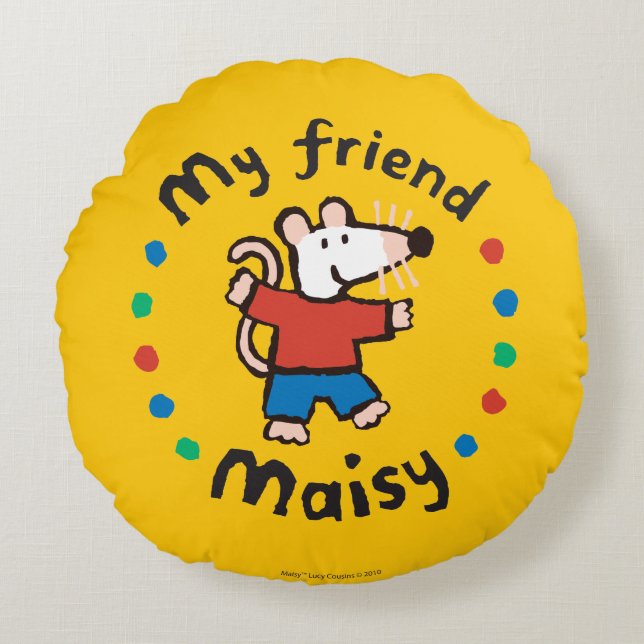 My Friend Maisy Colourful Circle Design Round Cushion (Front)