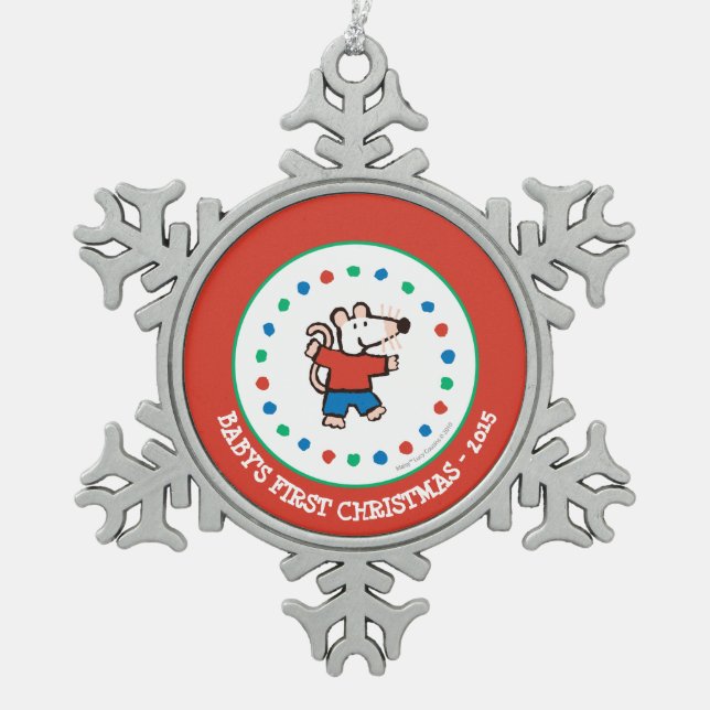 My Friend Maisy Snowflake Pewter Christmas Ornament (Front)