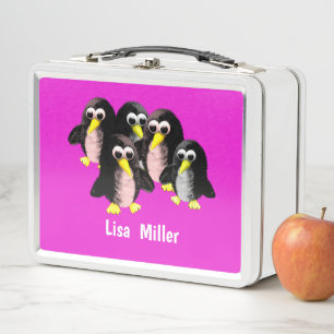 My friend the penguin ,Personalised for kids Me Metal Lunch Box