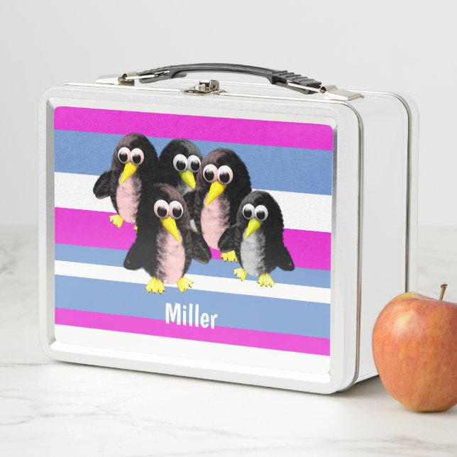My friend the penguin ,Personalised for kids .   Metal Lunch Box (In Situ)
