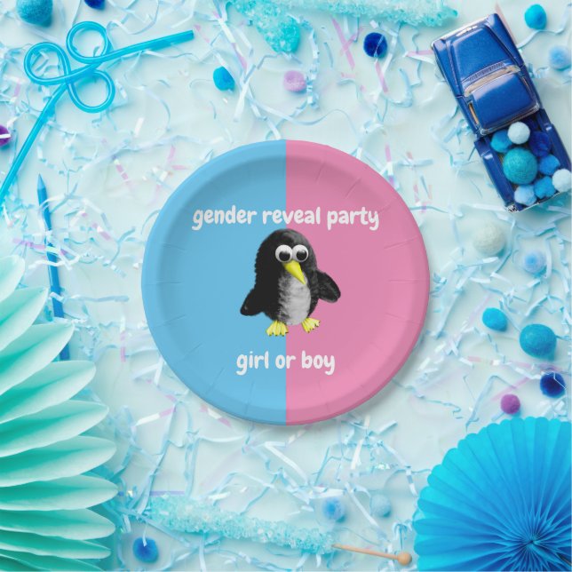 My friend the penguin ,Personalised  Paper Plate (Party)