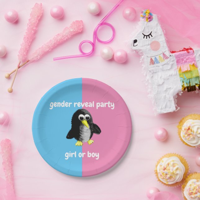 My friend the penguin ,Personalised  Paper Plates (Party)