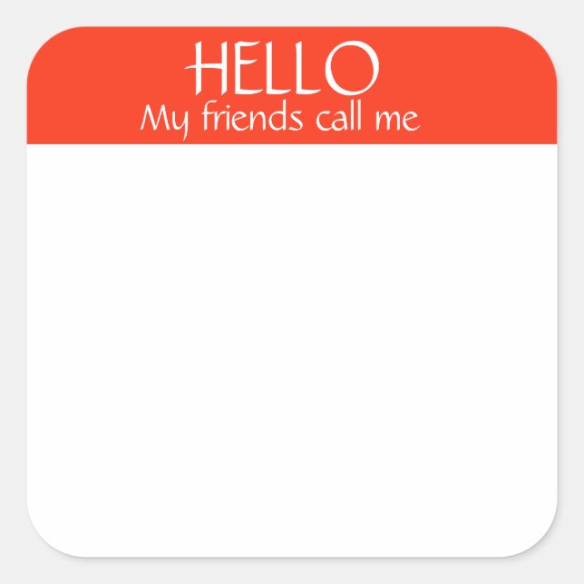 My Friends Name Tag Sticker Badge Funny Party (Front)