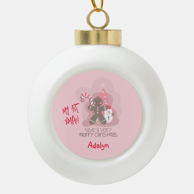 MY FRIST CHRISTMAS ORNAMENT FOR BABY GIRL (Front)