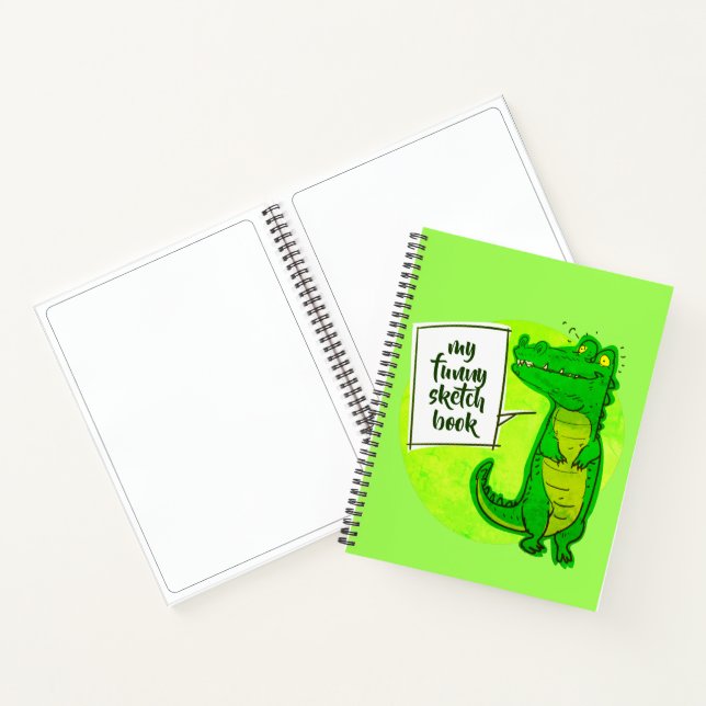 my funny sketchbook crocodile cartoon notebook (Inside)