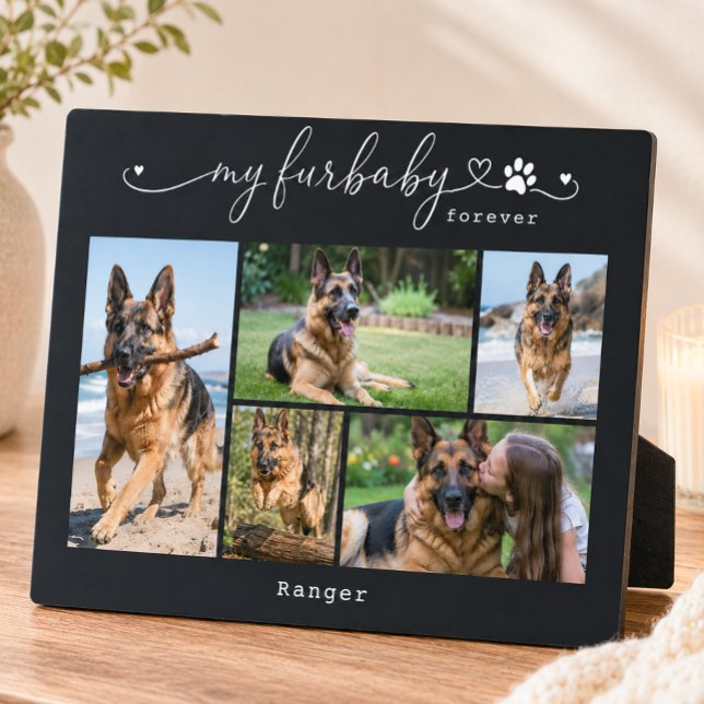 My Furbaby Forever Black Pet Five Photo Keepsake Plaque (Creator Uploaded)
