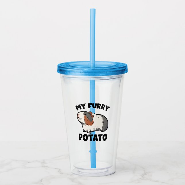 My furry potato guinea pig acrylic tumbler (Front)