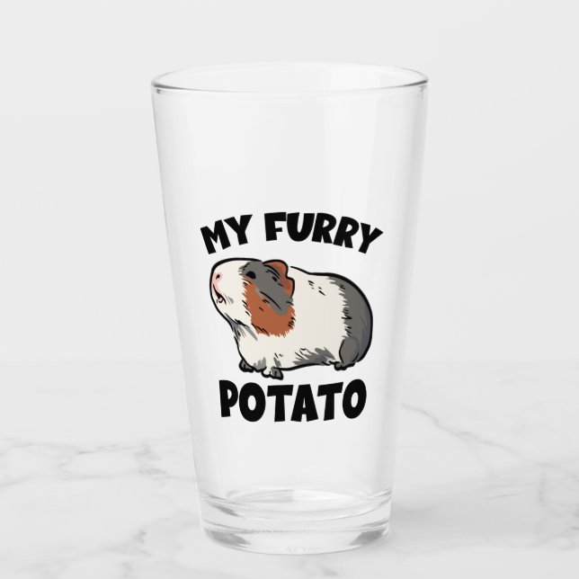 My furry potato guinea pig glass (Front)