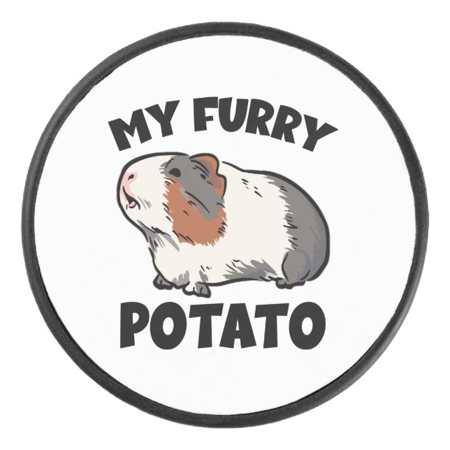My furry potato guinea pig hockey puck (Front)