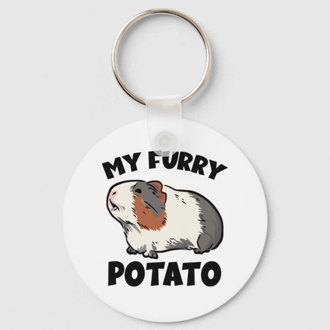 My furry potato guinea pig key ring (Front)