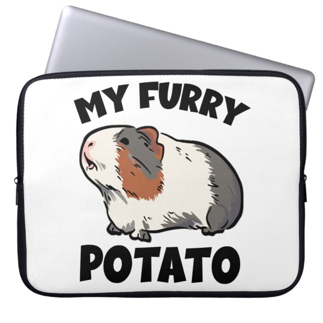 My furry potato guinea pig laptop sleeve (Front)