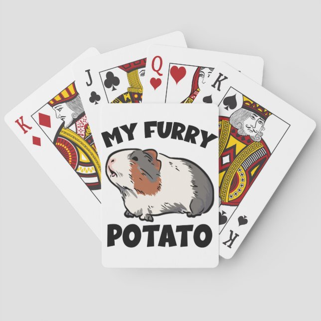 My furry potato guinea pig playing cards (Back)